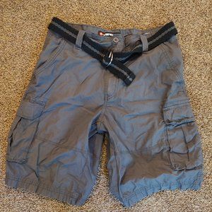Airwalk: Gray Cargo Shorts with Embedded Belt